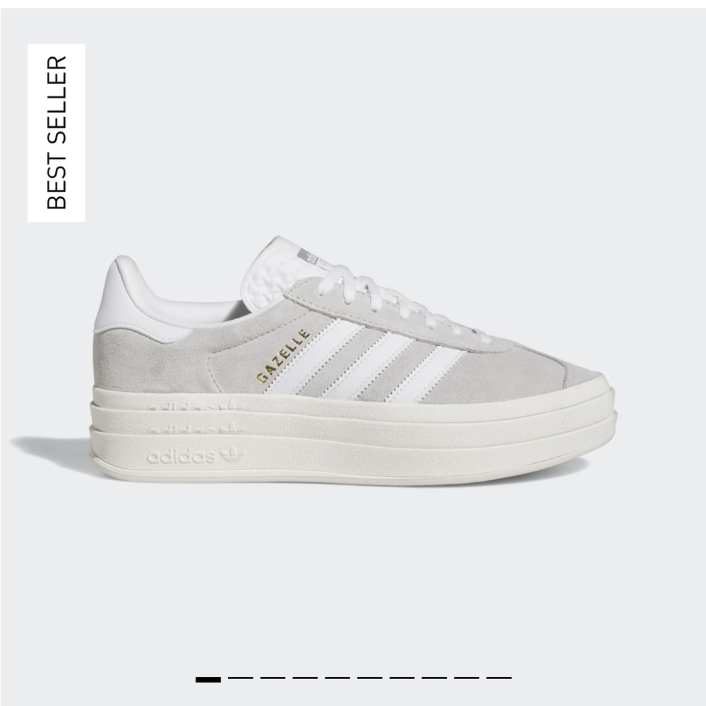 EUC Adidas Gazelle Bold Gray and White platform sneaker, Women's 7